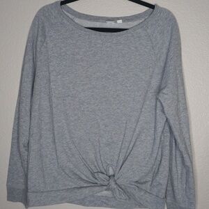 Gap Cozy Grey Sweatshirt Pullover Knot Detail - Medium